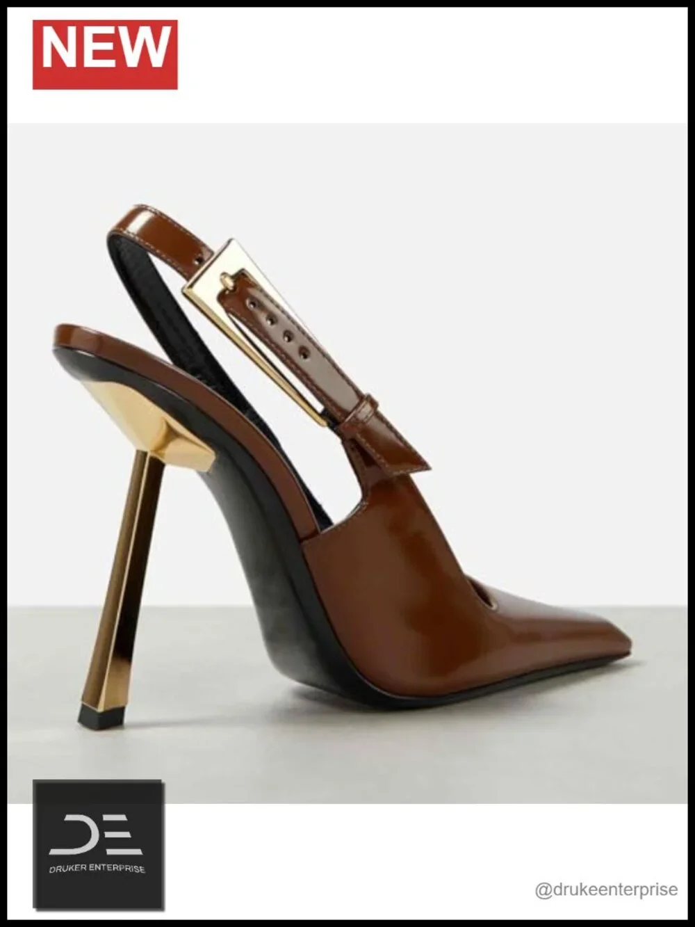 Women's Slingback Stiletto Heels Square Toe Patent Leather Pumps